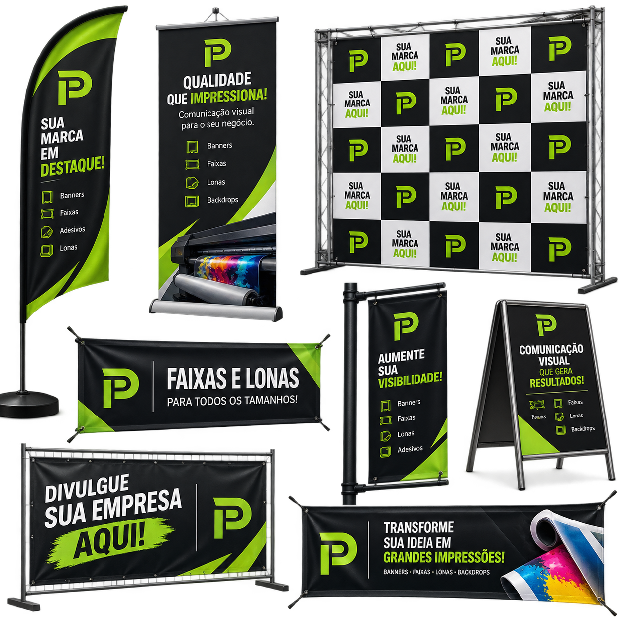 Wind banner com bandeira personalizada