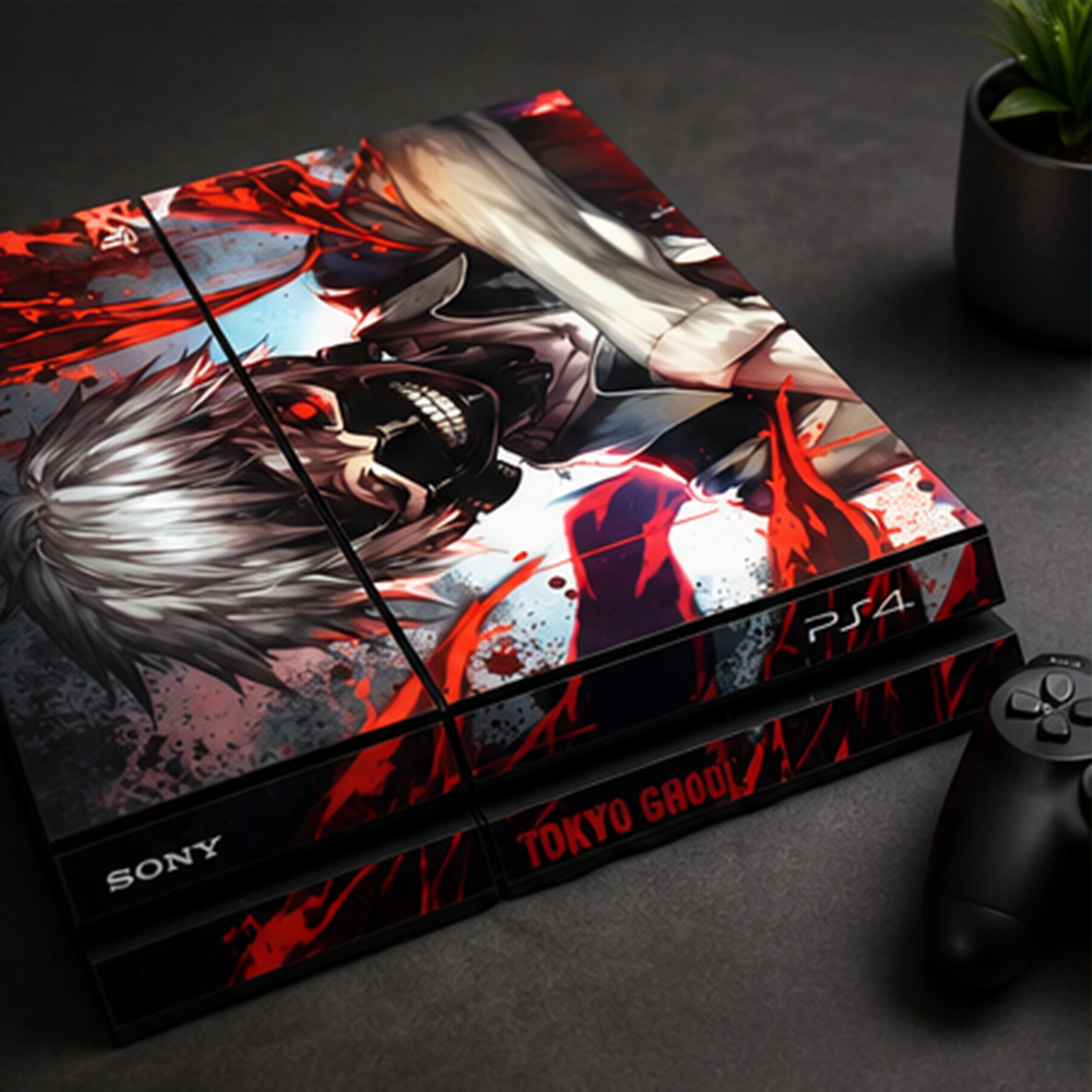 Adesivo personalizado aplicado em console de videogame