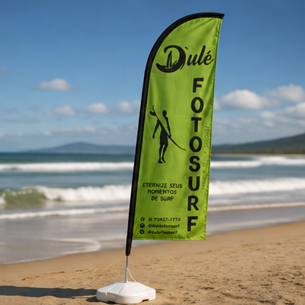 Wind banner personalizado para fotografia de surf